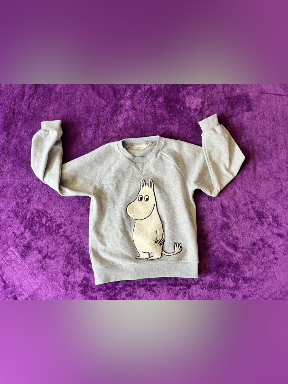 MarMar Copenhagen Grey Sweatshirt with Cream Cartoon Character Size 8